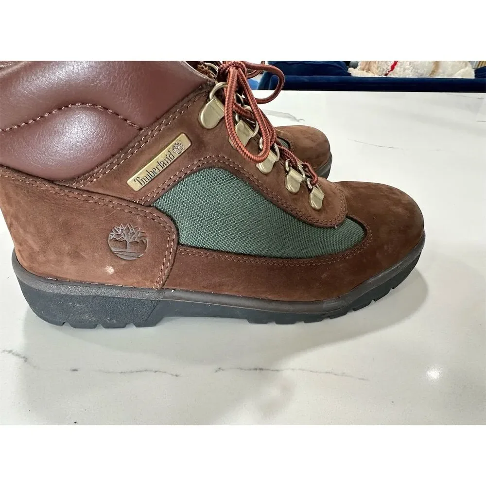Timberland Kids Field Boots‎ Brown Leather Lace Up Size 4.5 Brown Leather